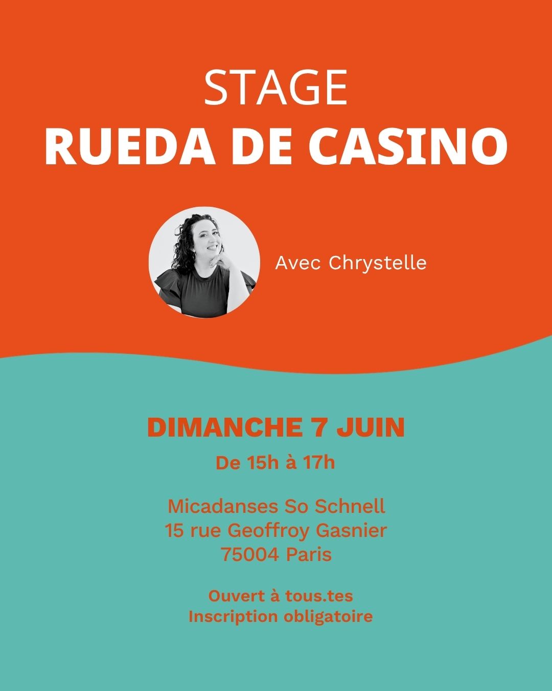 Stage Rueda de casino avec Chrystelle dimanche 7 juin